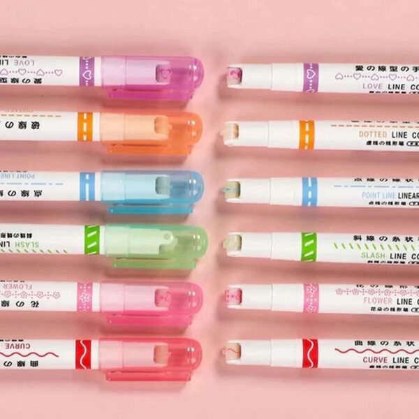 6 Shapes Flownwing Curve Highlighter Flair Pen - Image 4