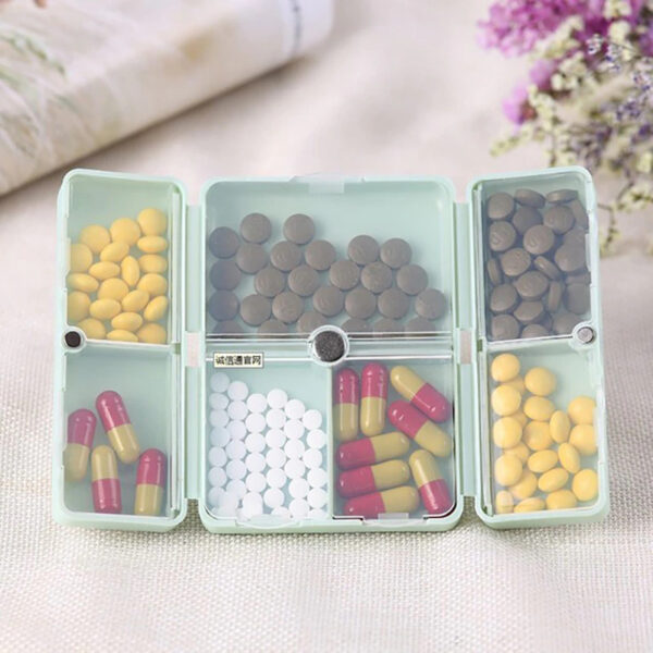 7 Compartments Portable Pill Case Travel Pill Box - Image 2