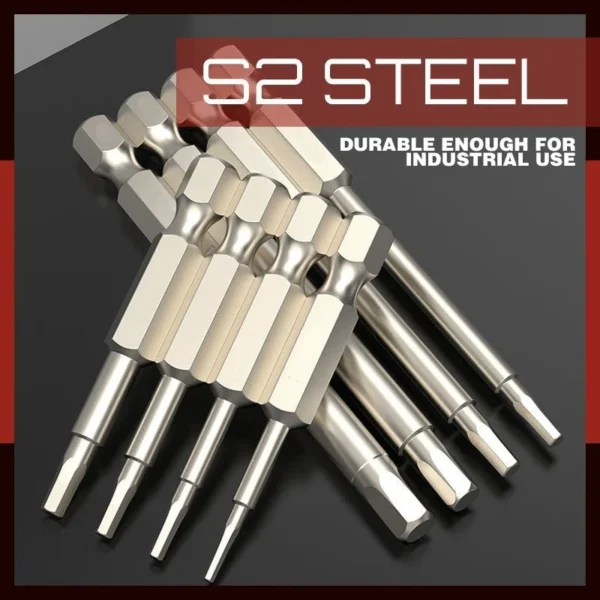 8pcs Magnetic Hexagon S2 Steel Bits - Image 5