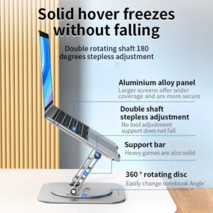Adjustable 360° Rotating Aluminum Laptop Stand
