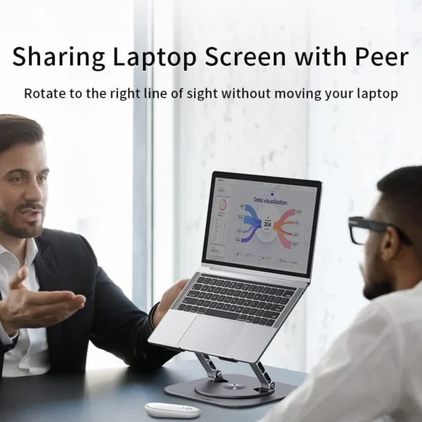 Adjustable 360° Rotating Aluminum Laptop Stand - Image 3