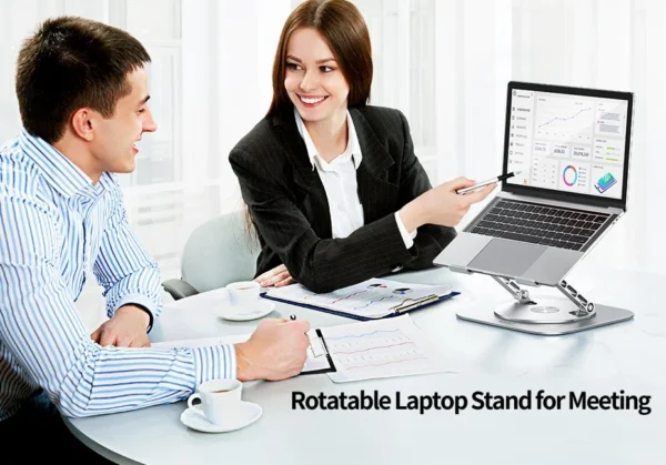 Adjustable 360° Rotating Aluminum Laptop Stand - Image 4