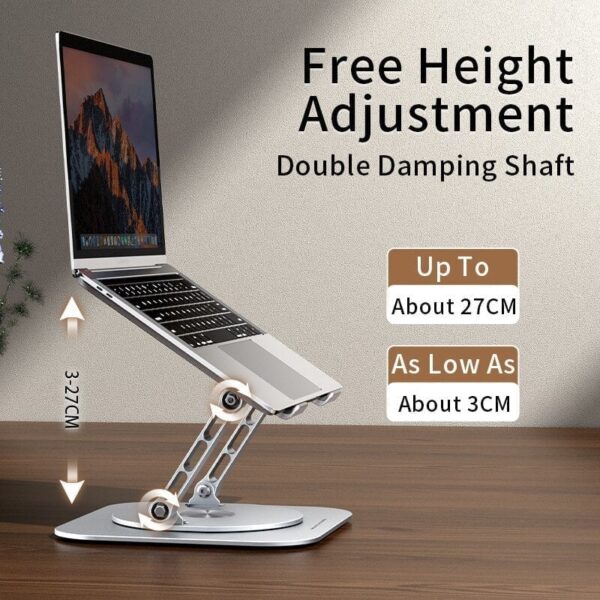 Adjustable 360° Rotating Aluminum Laptop Stand - Image 6