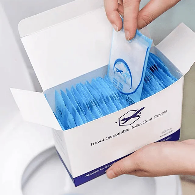 Biodegradable Disposable Plastic Toilet Seat Covers (50Pcs) - Image 2