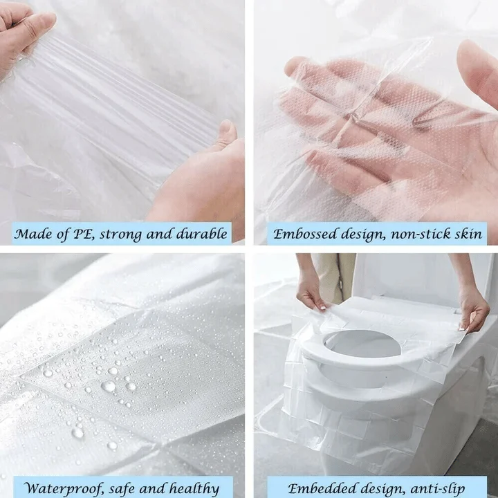Biodegradable Disposable Plastic Toilet Seat Covers (50Pcs) - Image 3