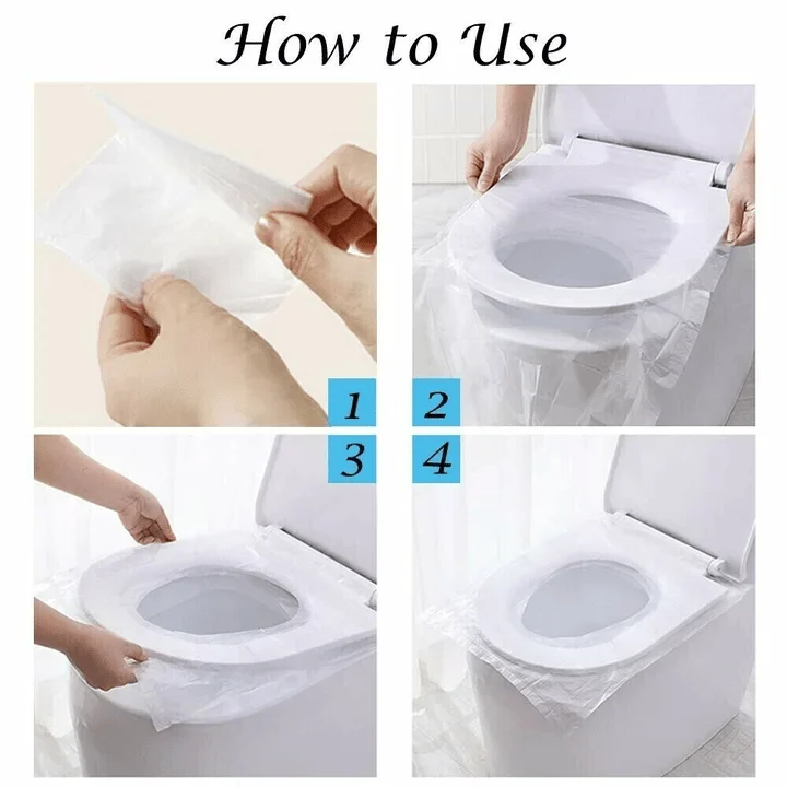 Biodegradable Disposable Plastic Toilet Seat Covers (50Pcs) - Image 6