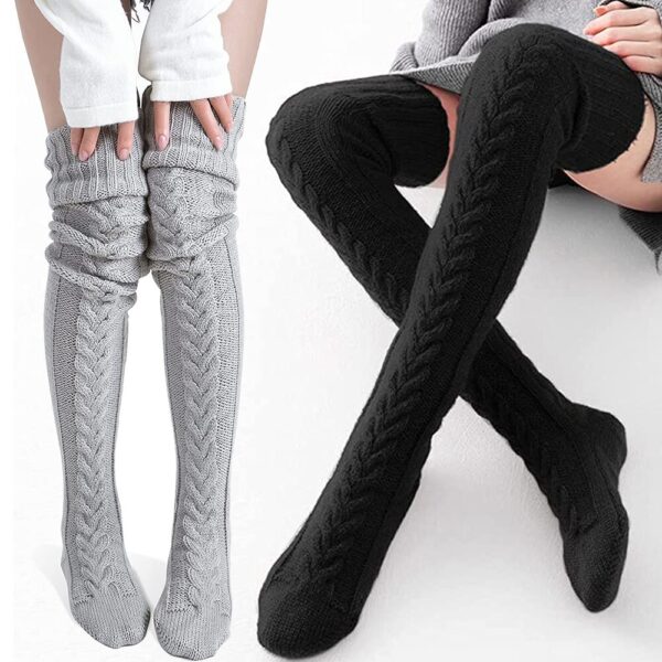 Cable Knit Stockings Women - Image 4