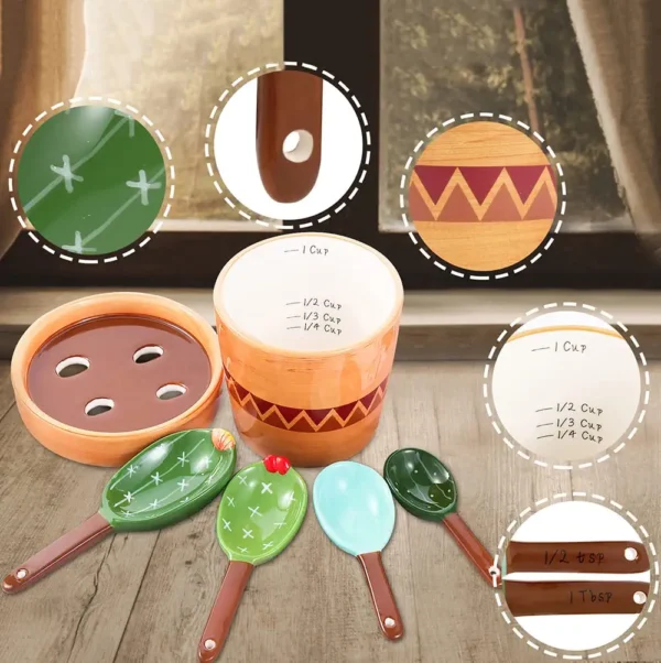 Cactus Ceramic Measuring Spoon Set - Image 4