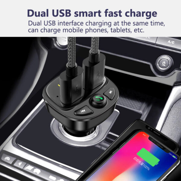 Car FM Transmitter Bluetooth 5.0 Dual USB Charger - Image 6