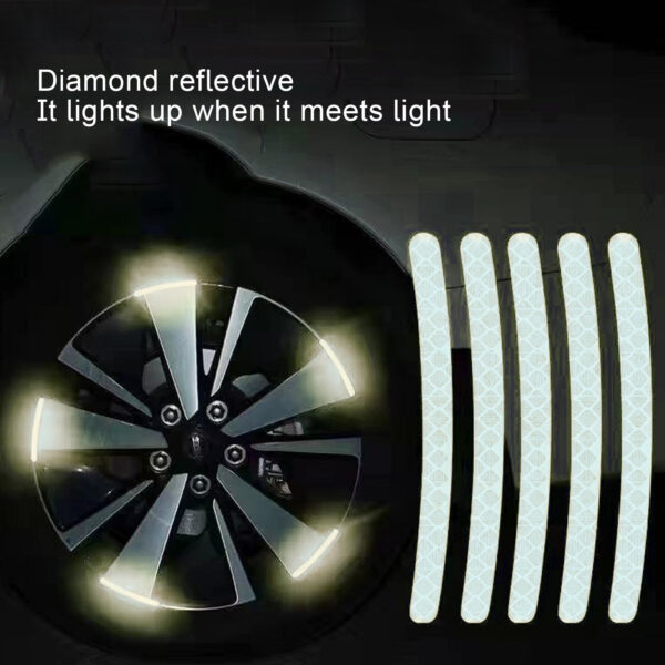 Car Wheel Tire Rims Reflective Sticker Stripes - Image 2