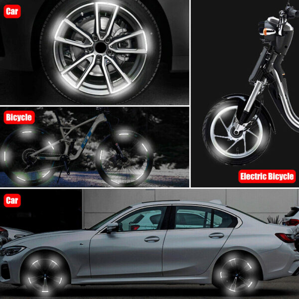 Car Wheel Tire Rims Reflective Sticker Stripes - Image 3
