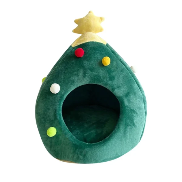 Cosy Warm Christmas Tree Cat Bed - Image 5