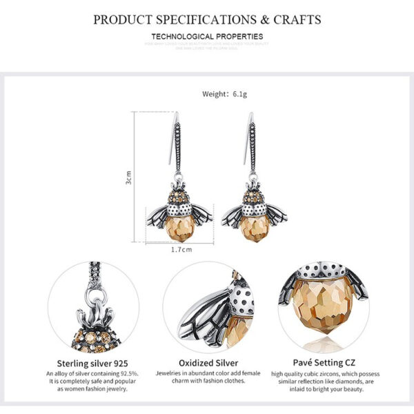 "Dancing Bee" Earrings - Image 4
