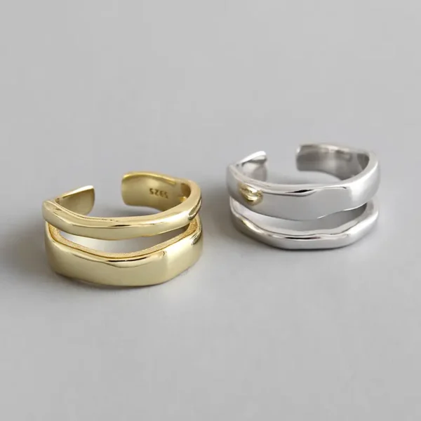 Double Row Geometric Adjustable Ring - Image 3