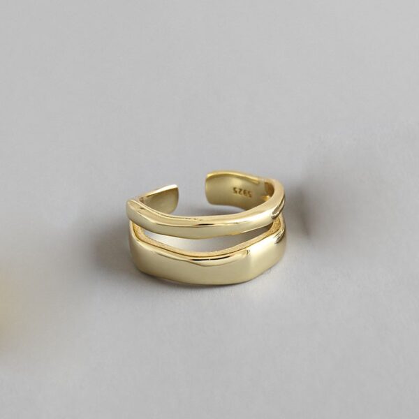 Double Row Geometric Adjustable Ring - Image 4