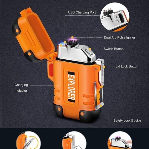 Electric Plasma Waterproof Rechargeable Dual Arc Lighter - Image 5