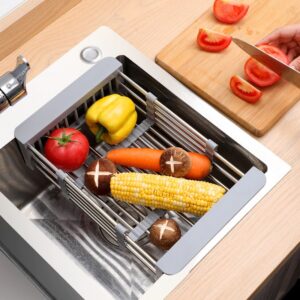 Extendable kitchen sink drain basket
