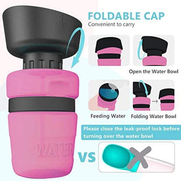 Foldable Cap Outdoor Dog Water Bottle - Image 8