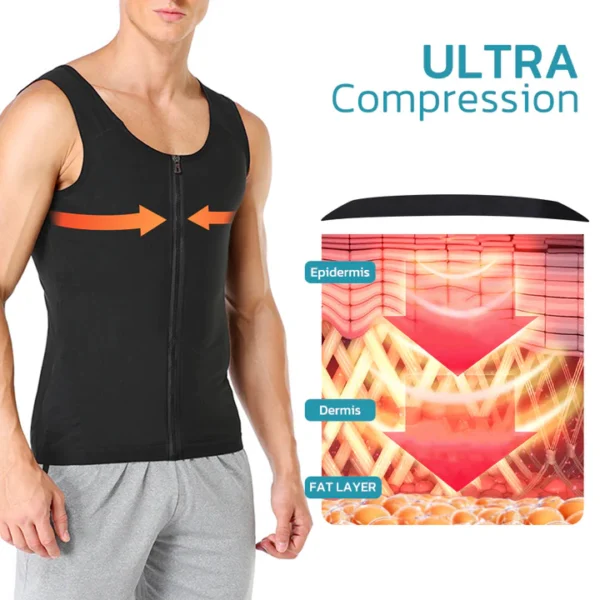 Gynecomastia Compress Zipper Vest - Image 2