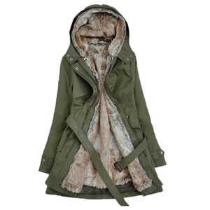 Hooded Faux Artificial Fur Slim Jacket