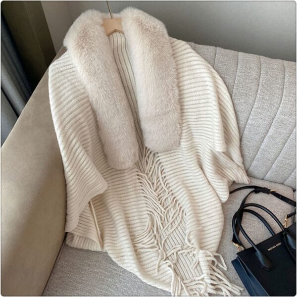 Knitted Loose Thickened Shawl Coat - Image 2