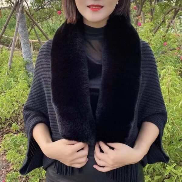 Knitted Loose Thickened Shawl Coat - Image 5