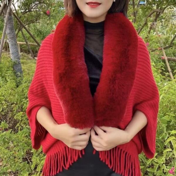 Knitted Loose Thickened Shawl Coat - Image 4