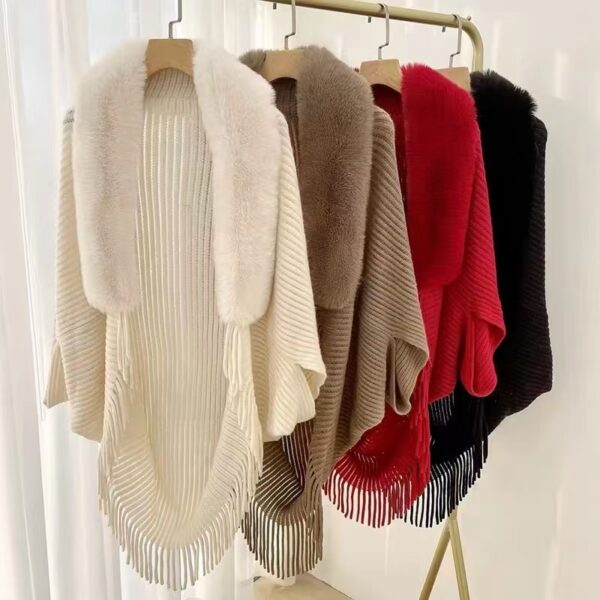 Knitted Loose Thickened Shawl Coat - Image 3