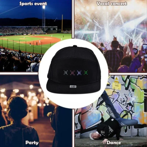 LED Mobile Phone APP Controlled Baseball Hat - Image 5
