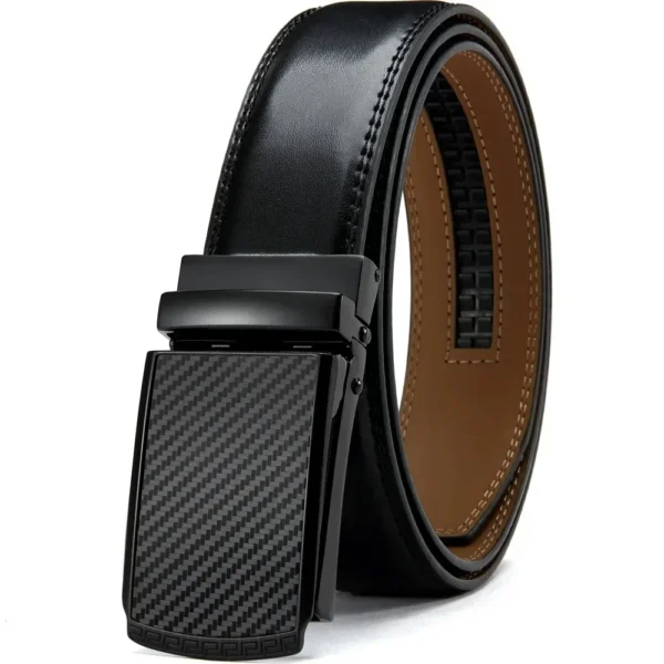 Leather Ratchet Belt With Adjustable Buckle CrackSlick - Image 3