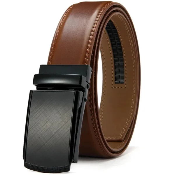 Leather Ratchet Belt With Adjustable Buckle CrackSlick - Image 4