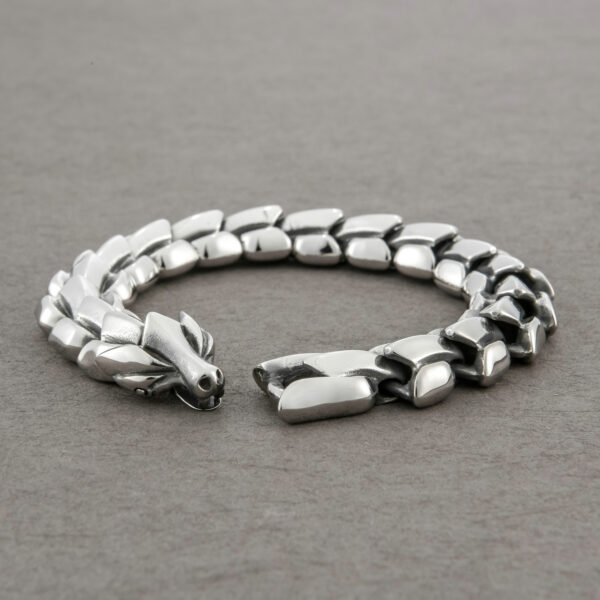 Mens Viking Dragon Keel Chain Link Bracelet - Image 2