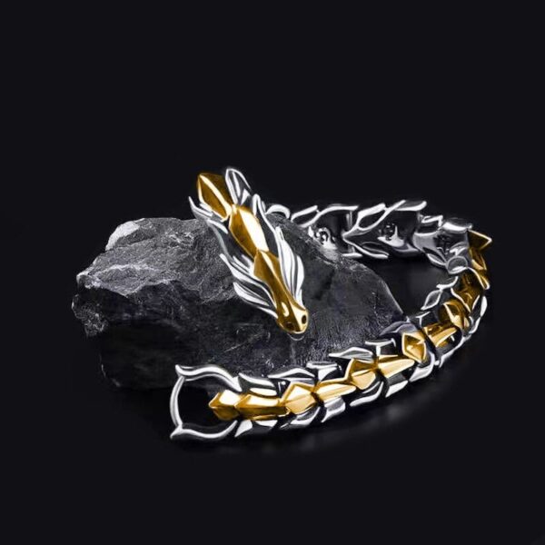 Mens Viking Dragon Keel Chain Link Bracelet - Image 3