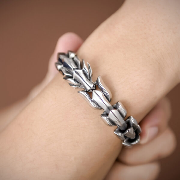 Mens Viking Dragon Keel Chain Link Bracelet - Image 4