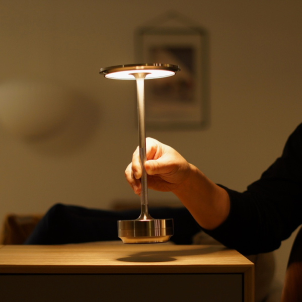 Metallic Cordless Rechargeable Waterproof Table Lamp - Image 4