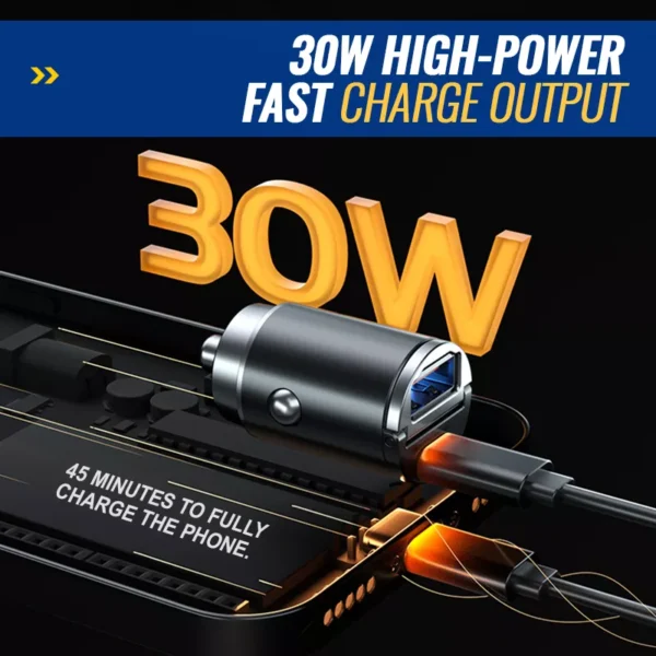 Mini Stealth USB/USB-C Car Quick Charger - Image 2