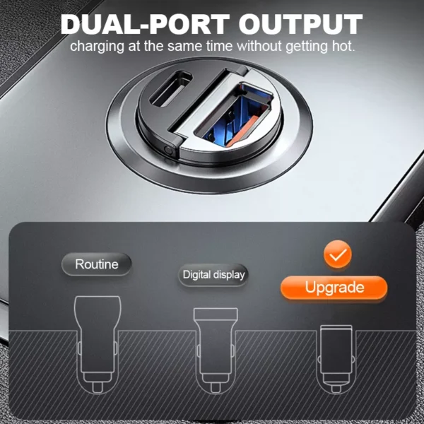 Mini Stealth USB/USB-C Car Quick Charger - Image 4