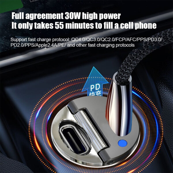 Mini Stealth USB/USB-C Car Quick Charger - Image 8