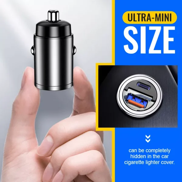 Mini Stealth USB/USB-C Car Quick Charger - Image 9