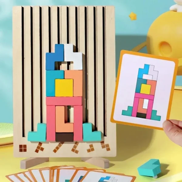 Montessori Wooden Tetris - Educational Fun Toy - Image 3