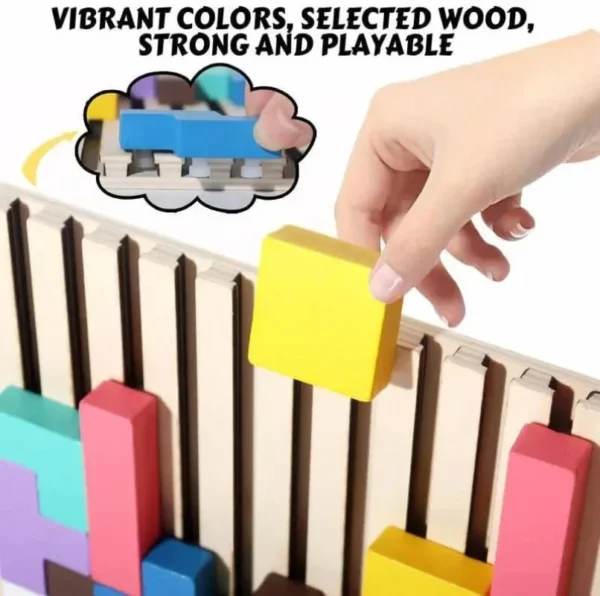 Montessori Wooden Tetris - Educational Fun Toy - Image 4