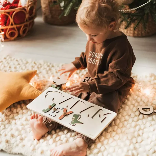 Personalized Wooden Animal Custom Name Puzzle - Image 3