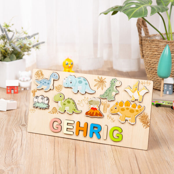 Personalized Wooden Animal Custom Name Puzzle - Image 4
