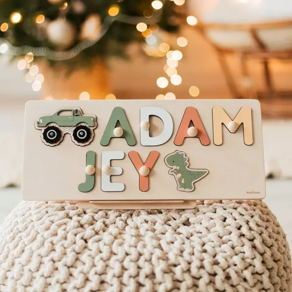 Personalized Wooden Animal Custom Name Puzzle - Image 5