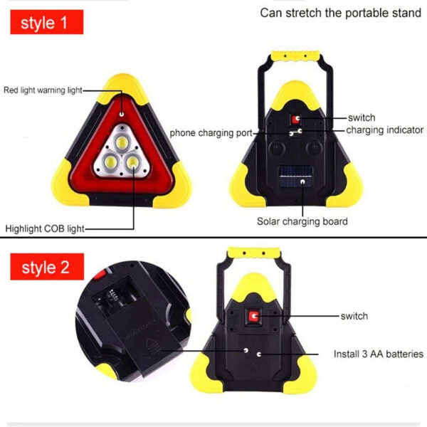 Portable Car Triangle LED Warning Light - Image 6