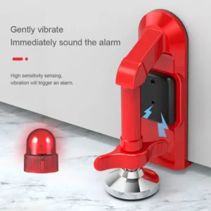 Portable Door Stop Alarm – Extra Security for Hotel, Apartment & Bedroom with Removable Jammer Base