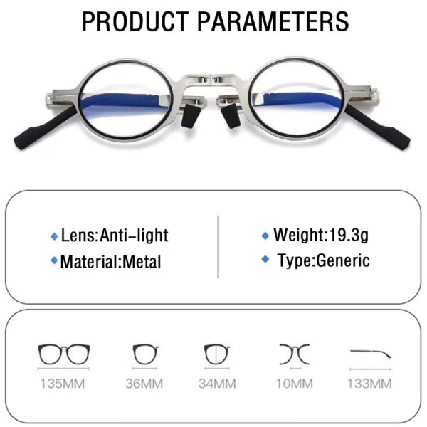 Screwless Titanium Ultra Light Folding Glasses - Image 6