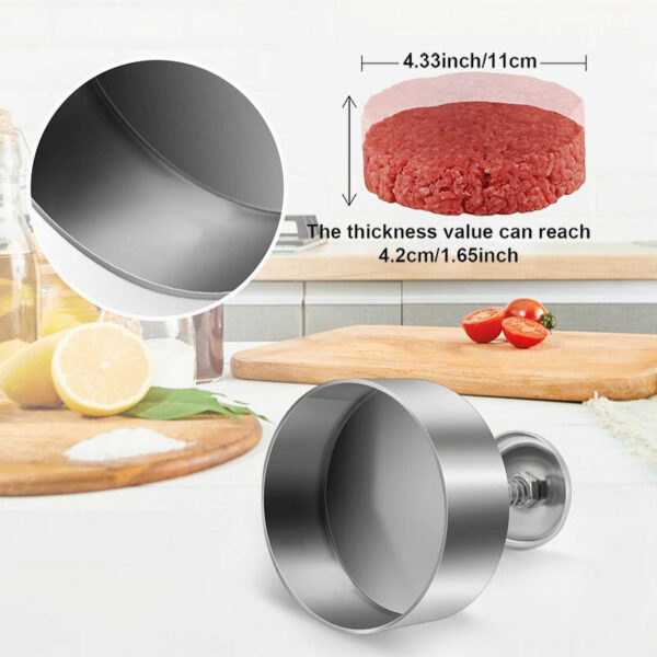 Stainless Hamburger Press Burger Patty Maker - Image 2