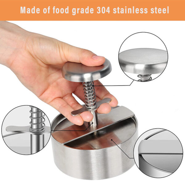 Stainless Hamburger Press Burger Patty Maker - Image 3