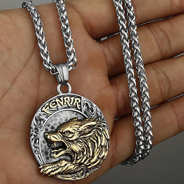 Vikings Wolf Fenrir Stainless Steel Necklace